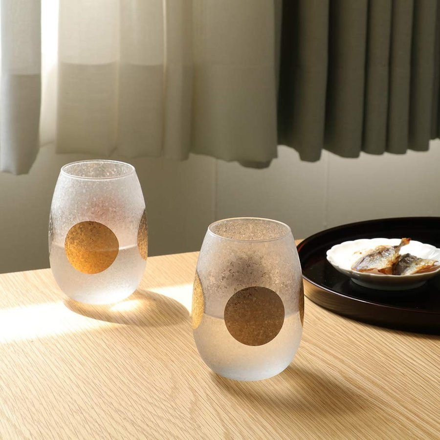 日本製 Ishizuka Glass 石塚硝子 日月磨砂玻璃杯套裝