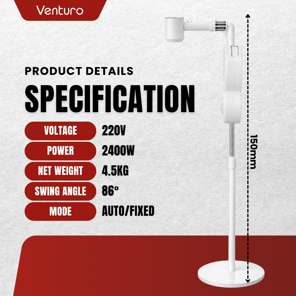 Venturo Fully Automatic Hands-Free Oscillating Hair Dryer