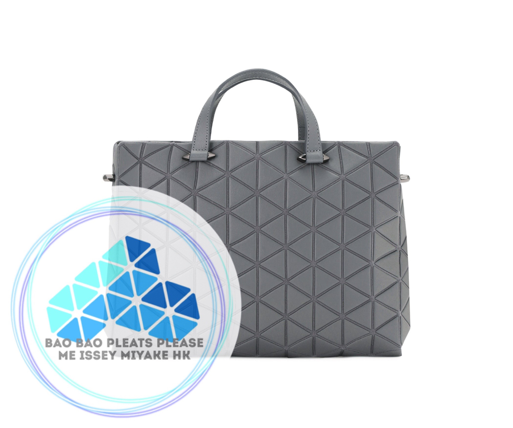BAO BAO Tonneau 啞面皮革立體三角格手提斜孭兩用袋top handles crossbody 2ways bag L size大尺寸