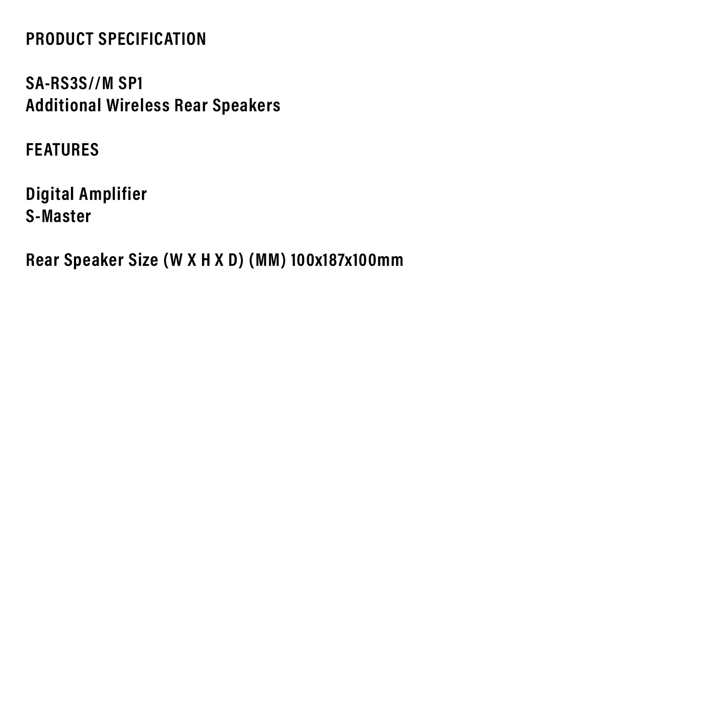 Sony Wireless Rear Speakers (SA-RS3S)