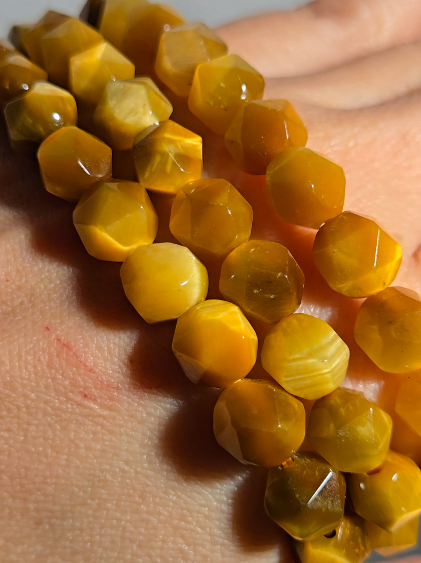 Faceted golden tiger eye bracelets - JW103