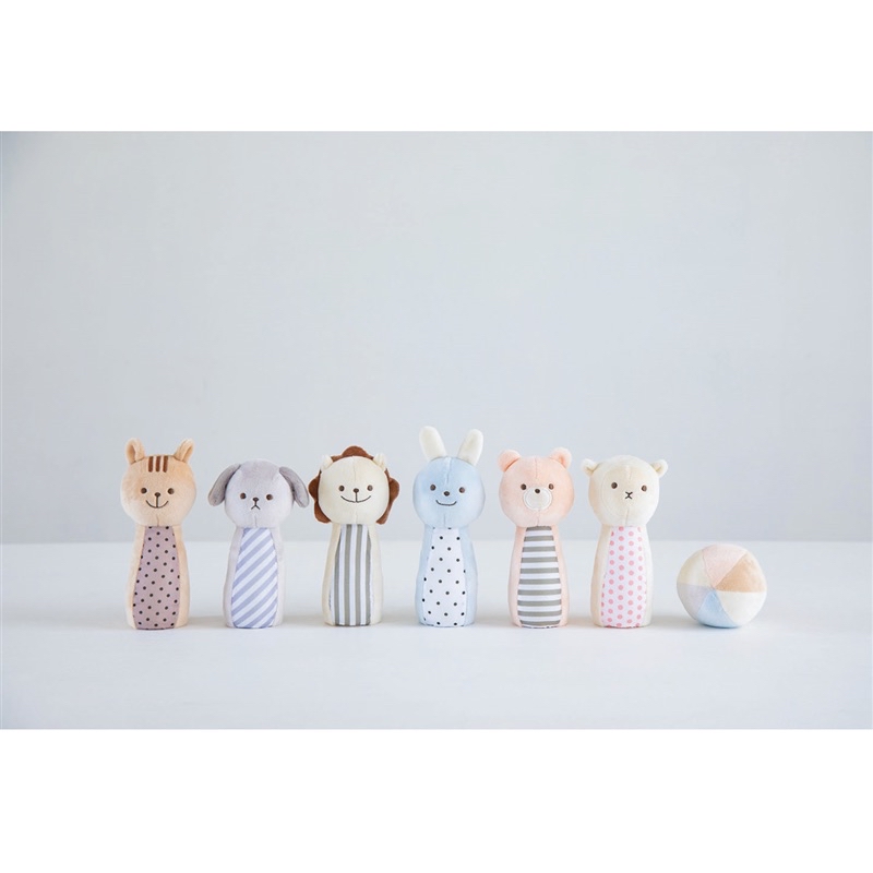 🇯🇵預訂 日本直送🇯🇵可愛動物棉花糖保齡球布藝玩具套裝1Y+