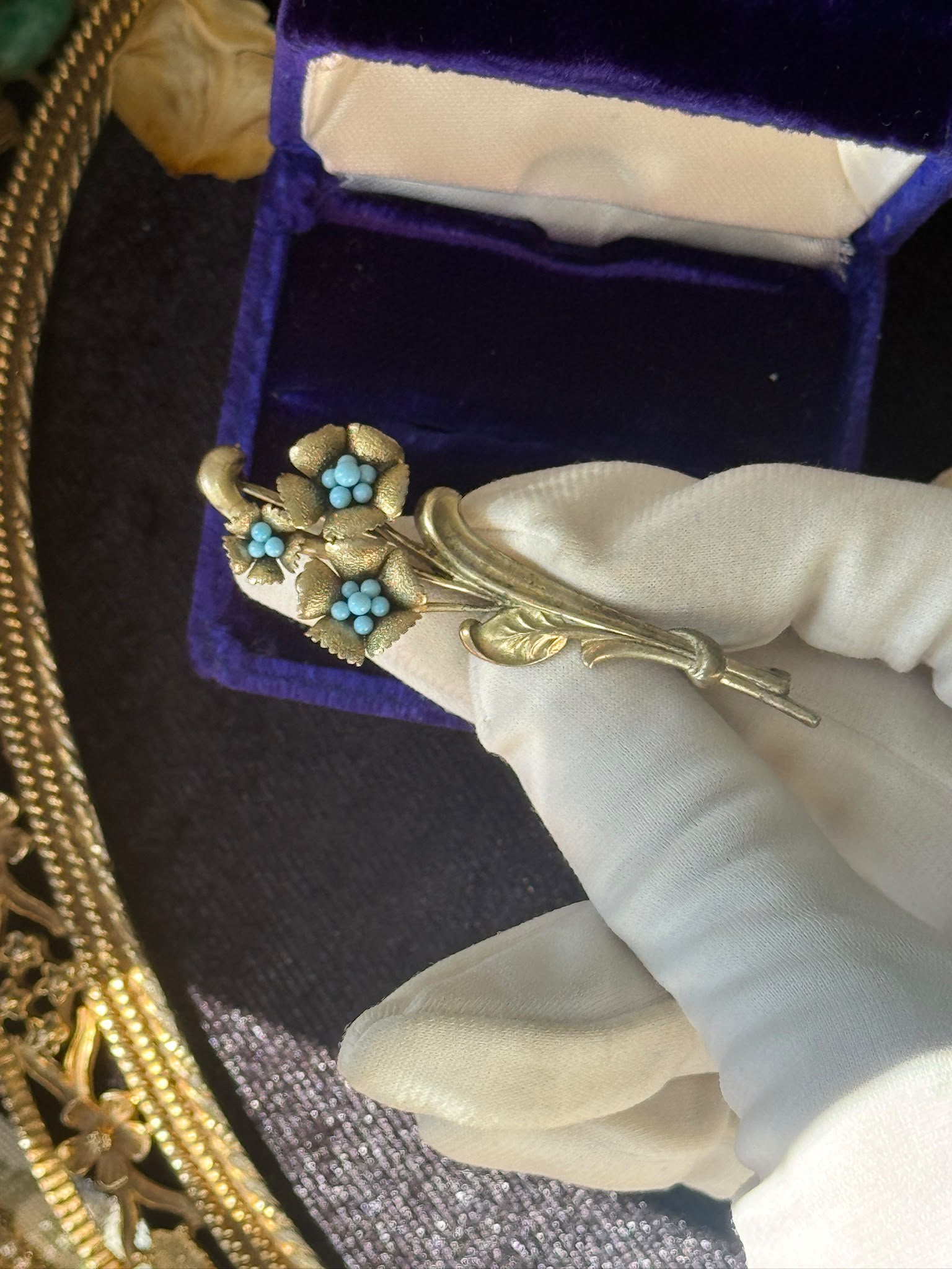 Vintage Mid-Century European Silver Tone Bouquet Brooch (NZ128-1)