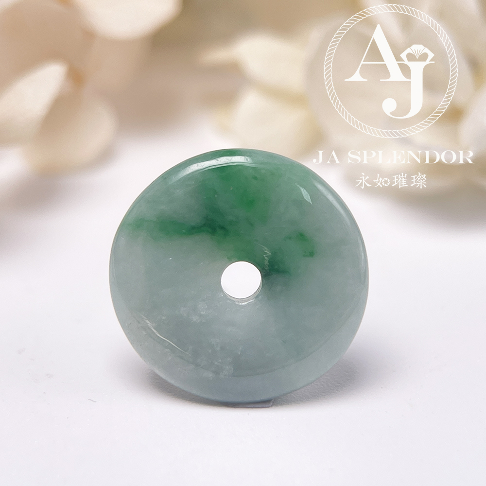 JN-3149 天然翡翠A玉 飄綠平安扣