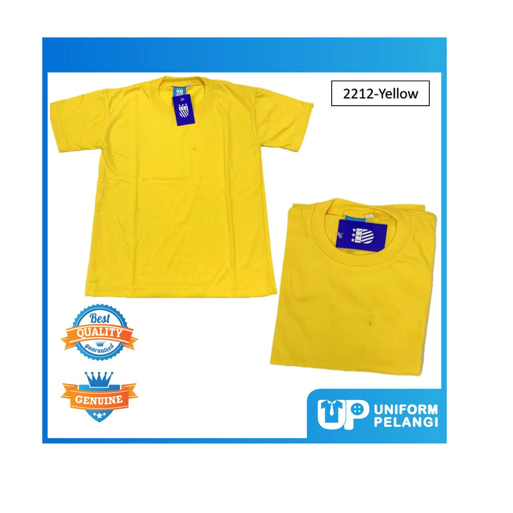 Tshirt Baju Rumah Sukan Lengan Pendek Warna Merah Biru Kuning Hijau Round Neck Sekolah Rendah to Menengah