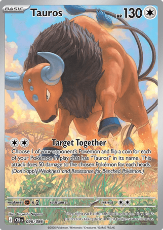 Pokemon TCG Mega Evolution—Chaos Rising - Tauros-096/086