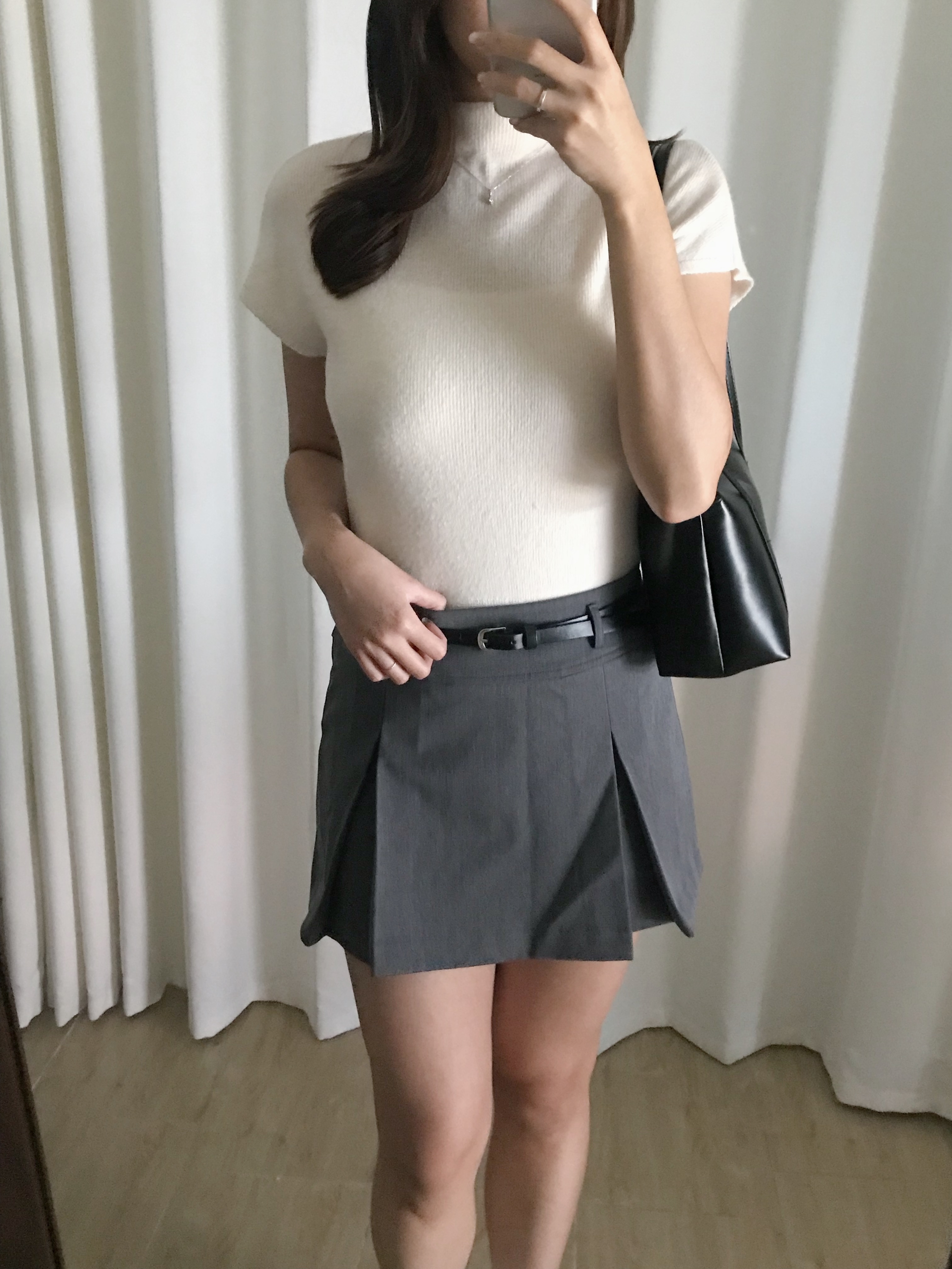 溫柔半高領針織短袖上衣(五色入)