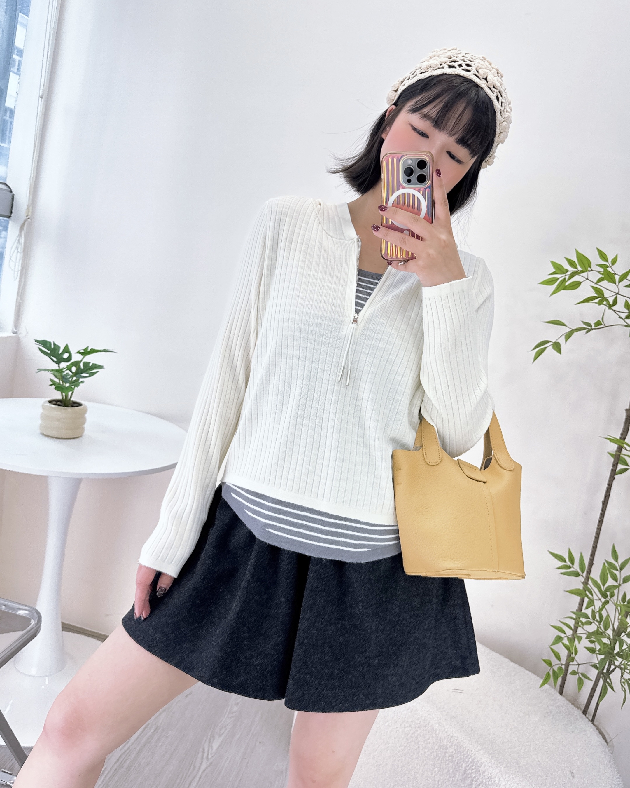 初春親膚假兩件連帽上衣 3色