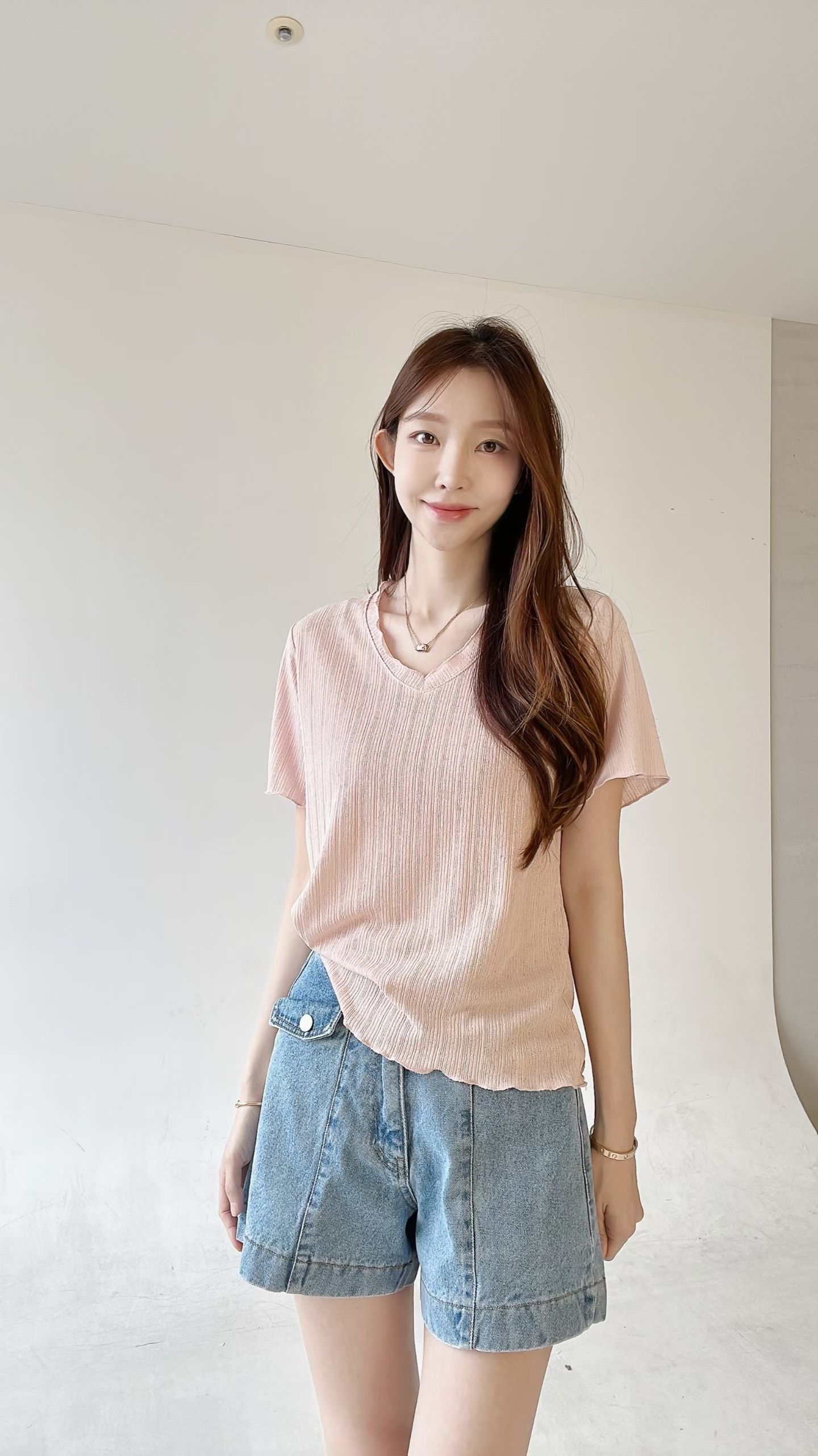 FV21 木耳邊直紋Top 