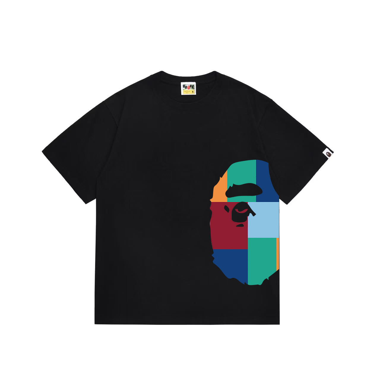 Bape Color Block Side Big Ape Head Tee