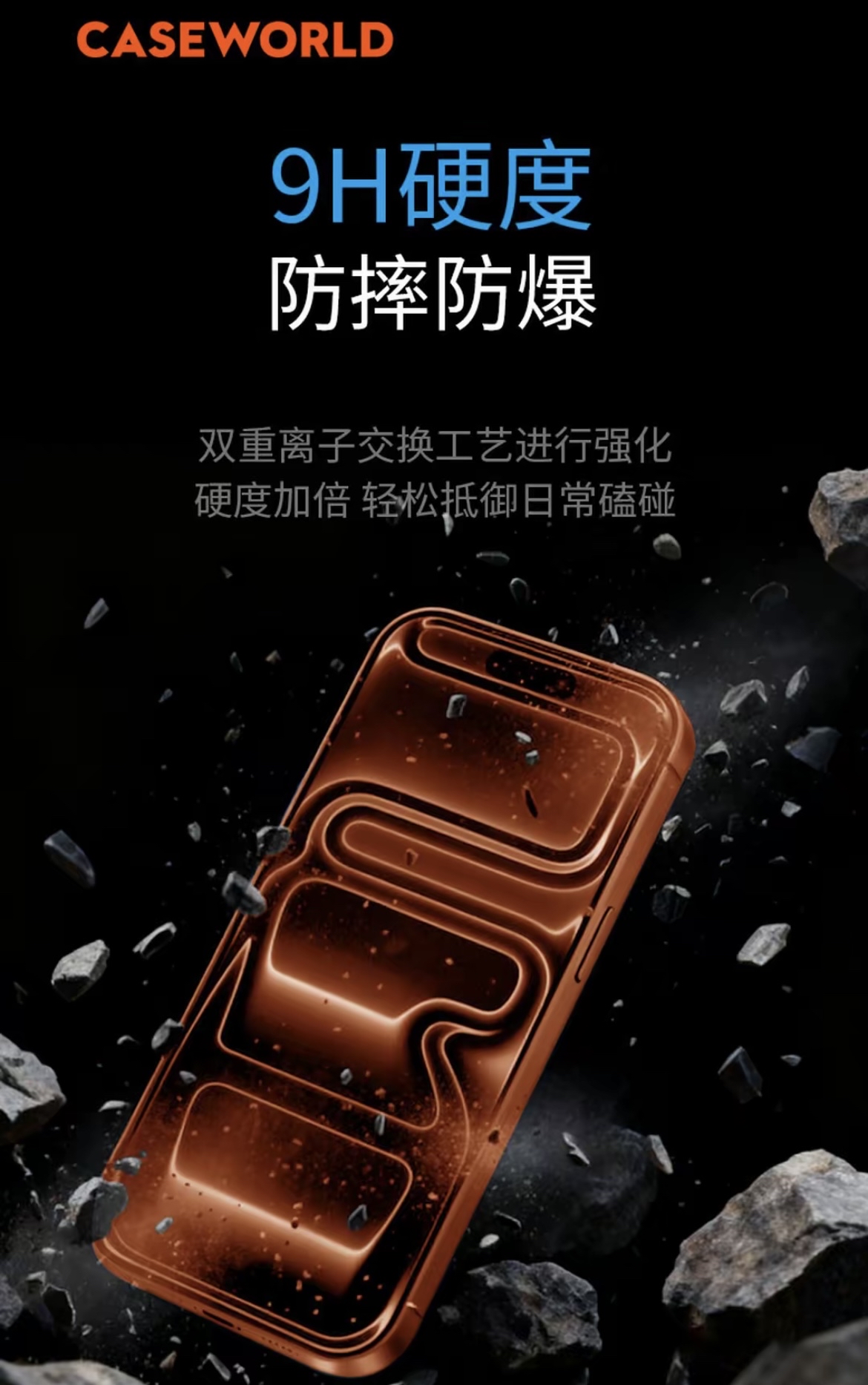 CASEWORLD 0.15mm 光学级 AR 增透钢化膜 | iPhone 17 Pro Max 专用 | 95% 极致透光率 | 拒绝反光 (赠无尘秒贴舱)