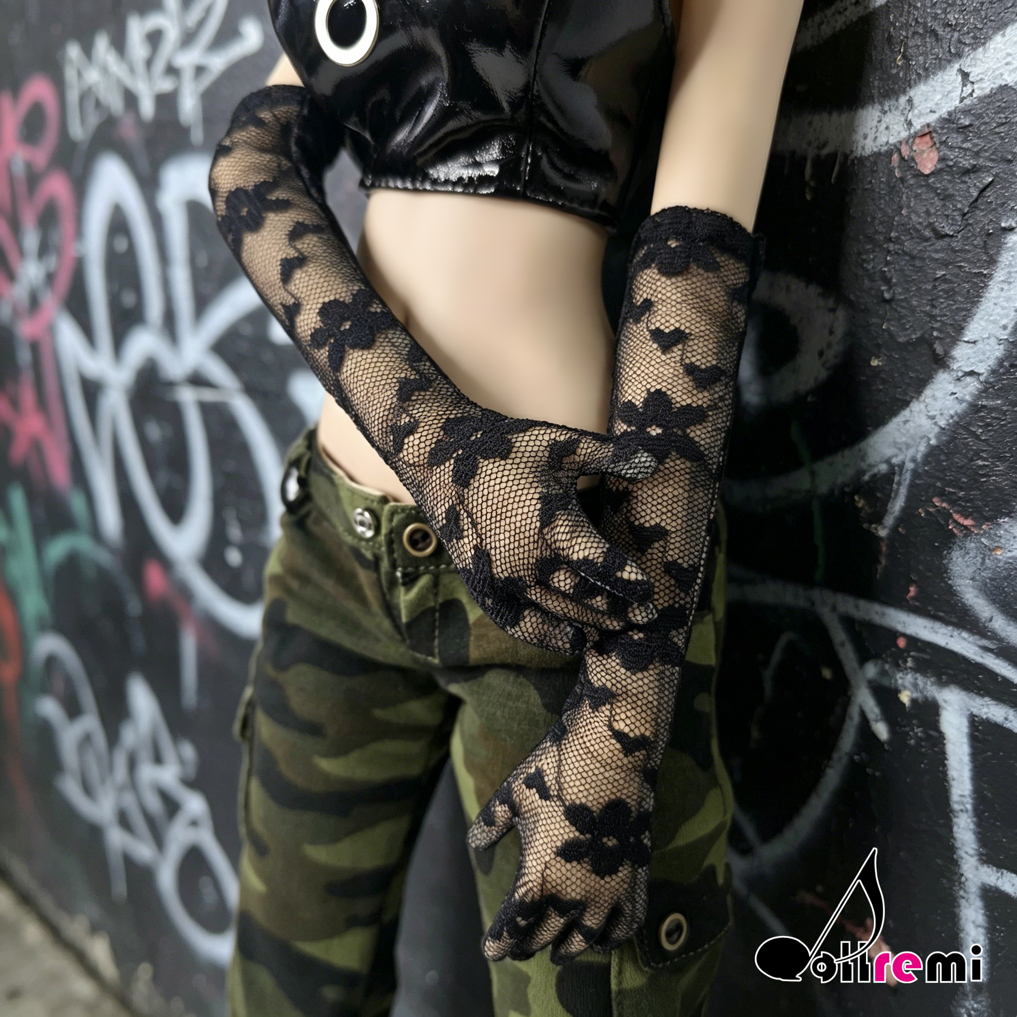 【dollremi】(A0121) 及肘蕾絲手套 Elbow-length Lace Gloves