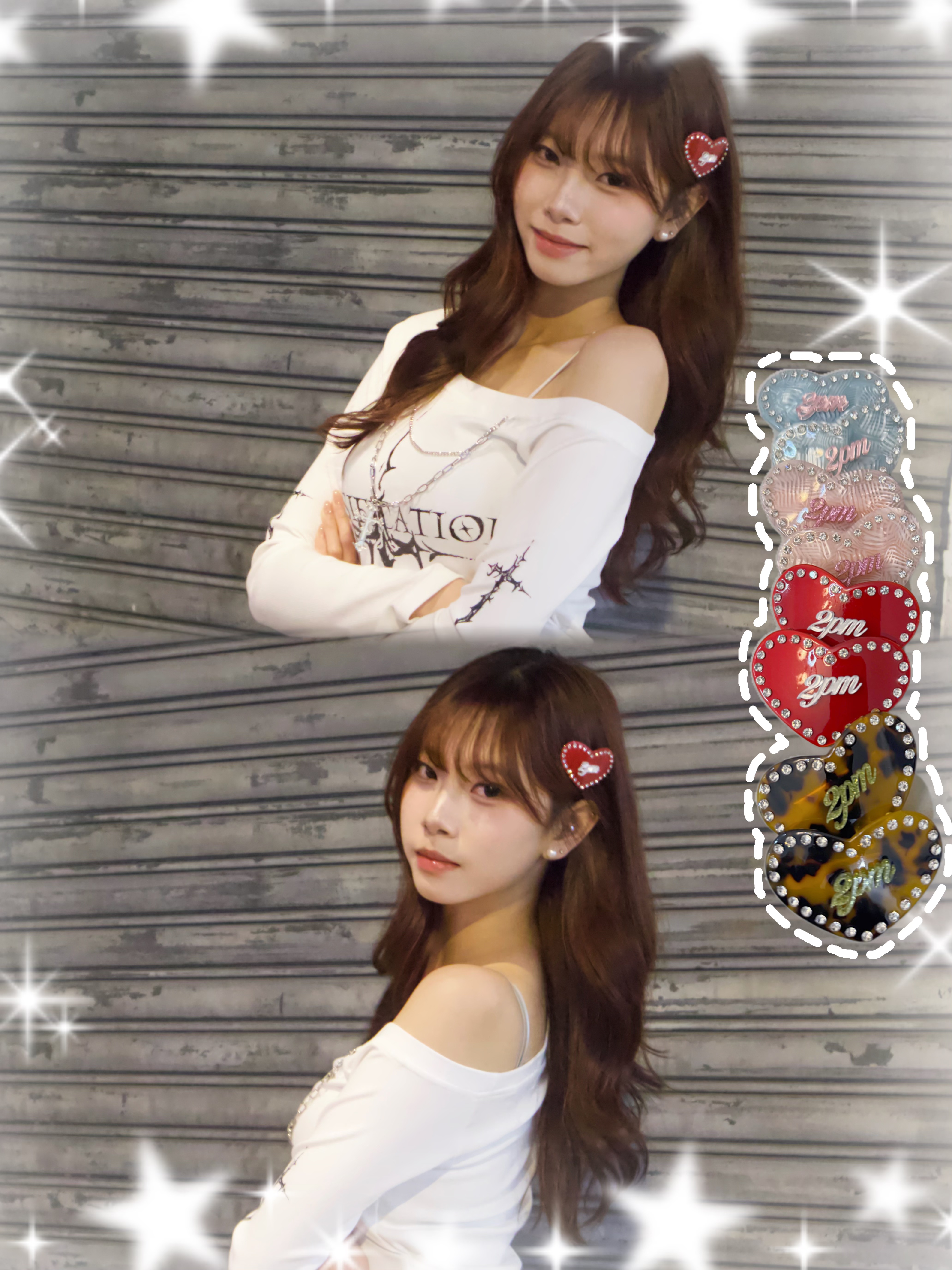 2PM🐚貝殼珠光Heart-shaped hair clip 💖