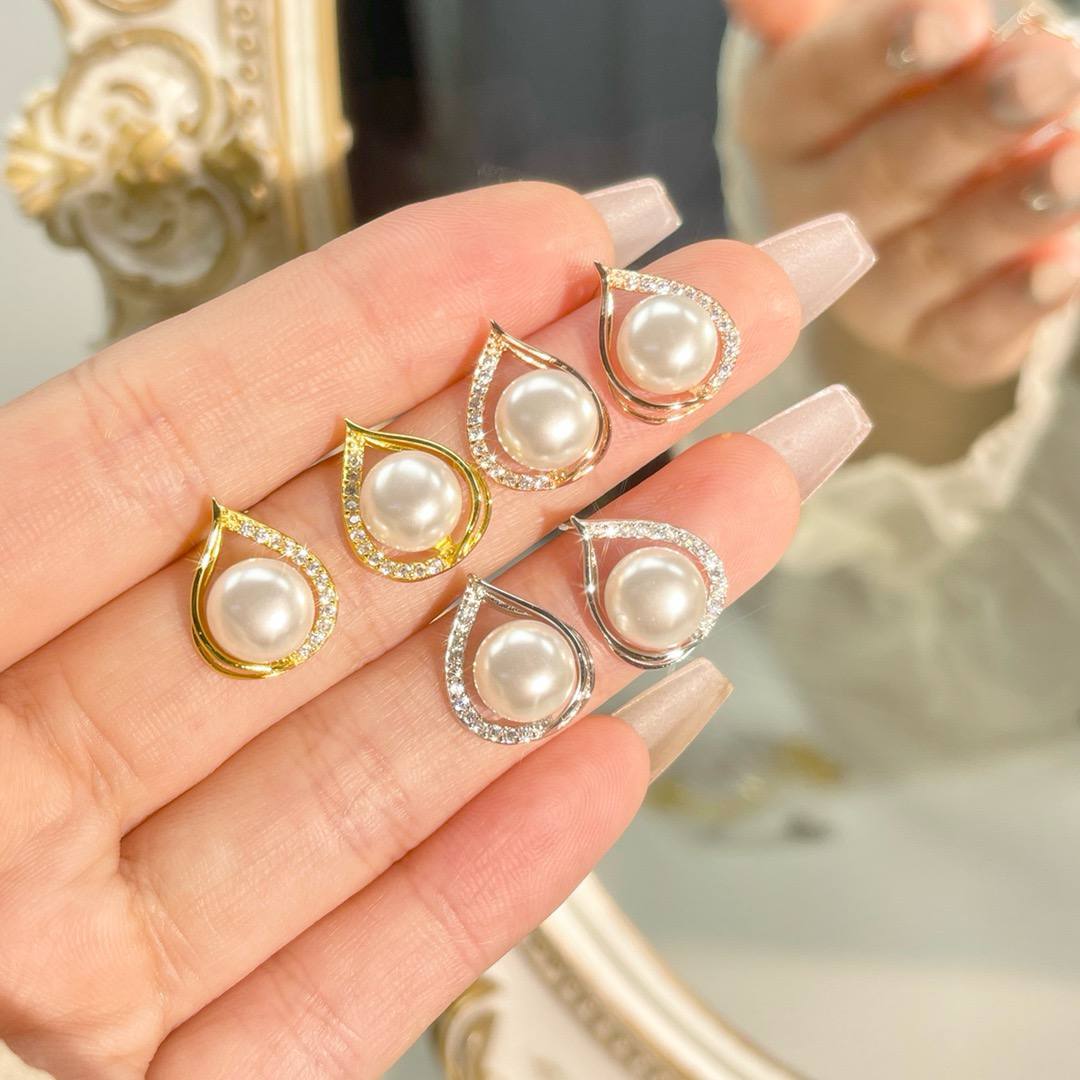 🆕轻奢水滴珍珠耳钉 🇨🇳