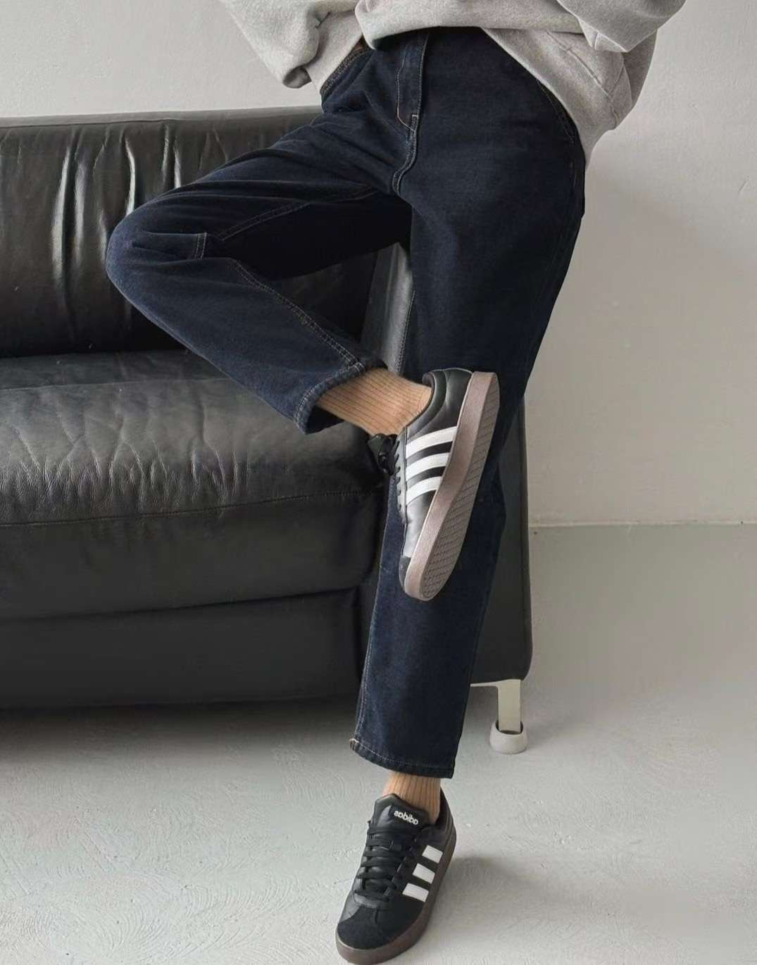 🇰🇷 薄絨鬆身直腳牛仔褲 (60420)