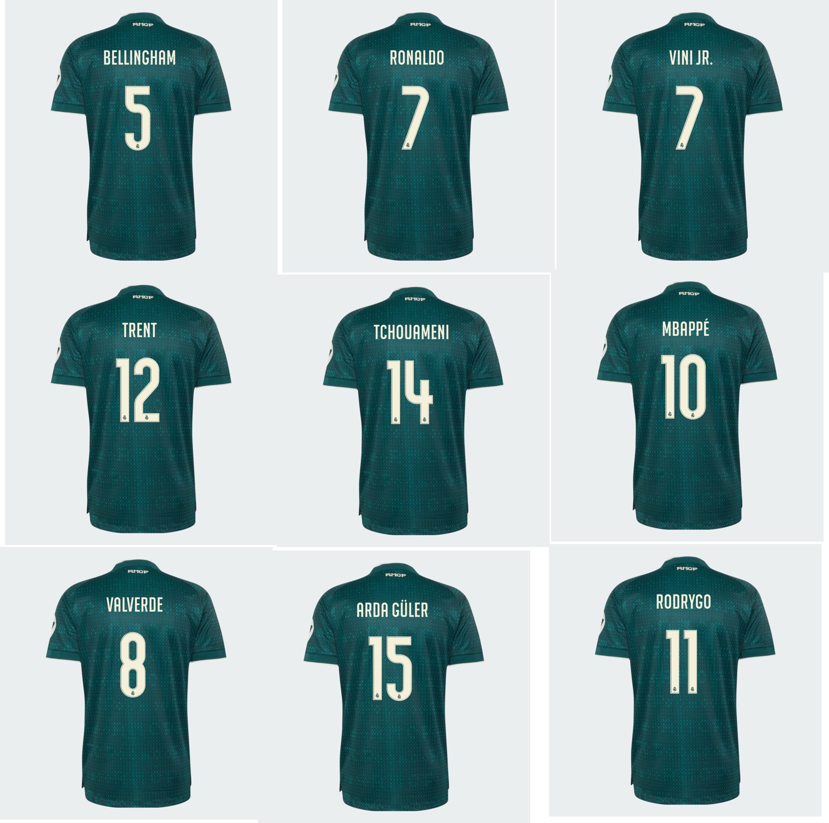 💚典雅的暗綠色調 Adidas Real Madrid 皇家馬德里 2026-27 作客球迷版球衣 (可加印字章) JZ7205
