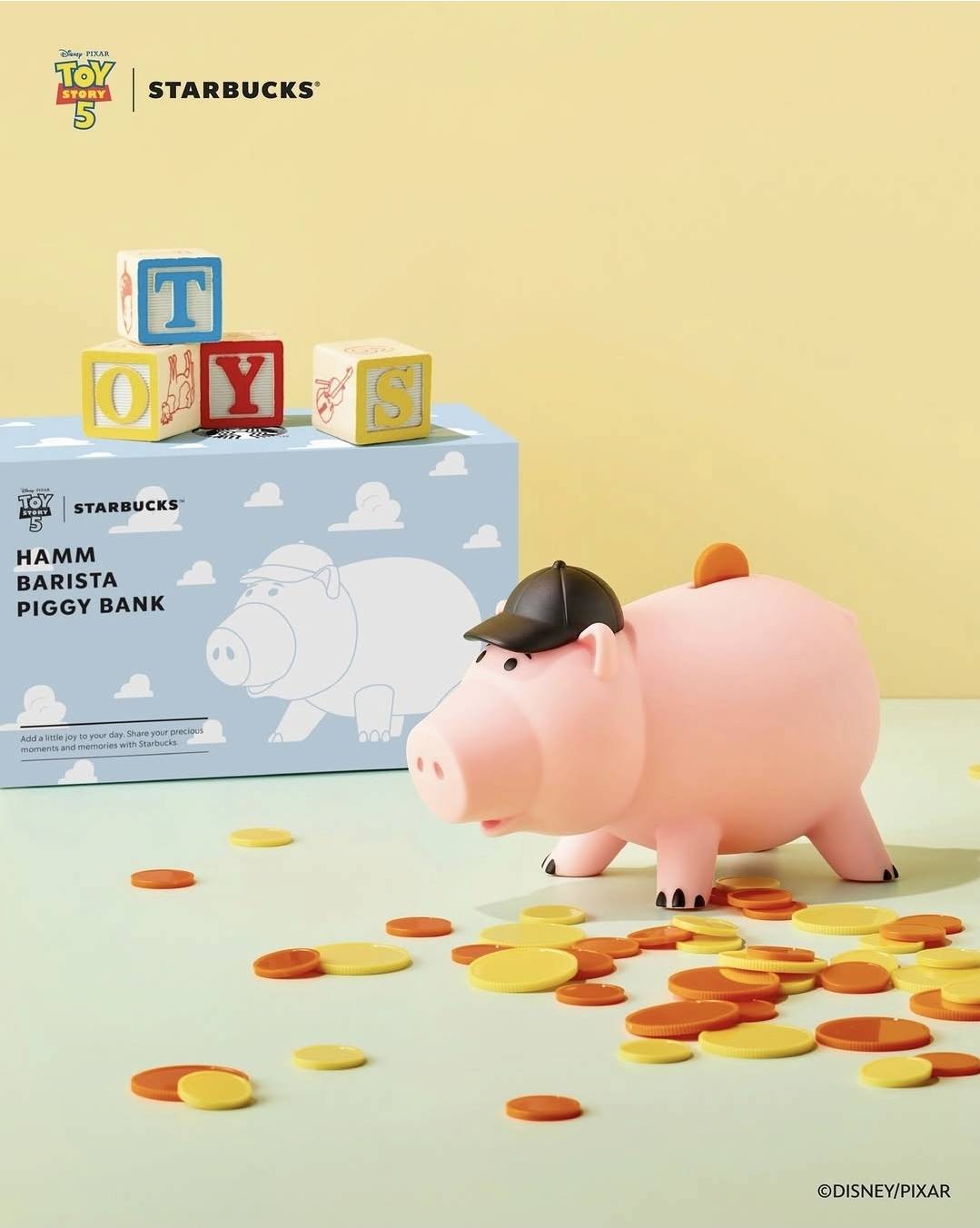 韓國 Starbucks 星巴克 X 反斗奇兵 火腿豬造型 儲錢筒｜Toy Story Hamm Barista Piggy Bank 