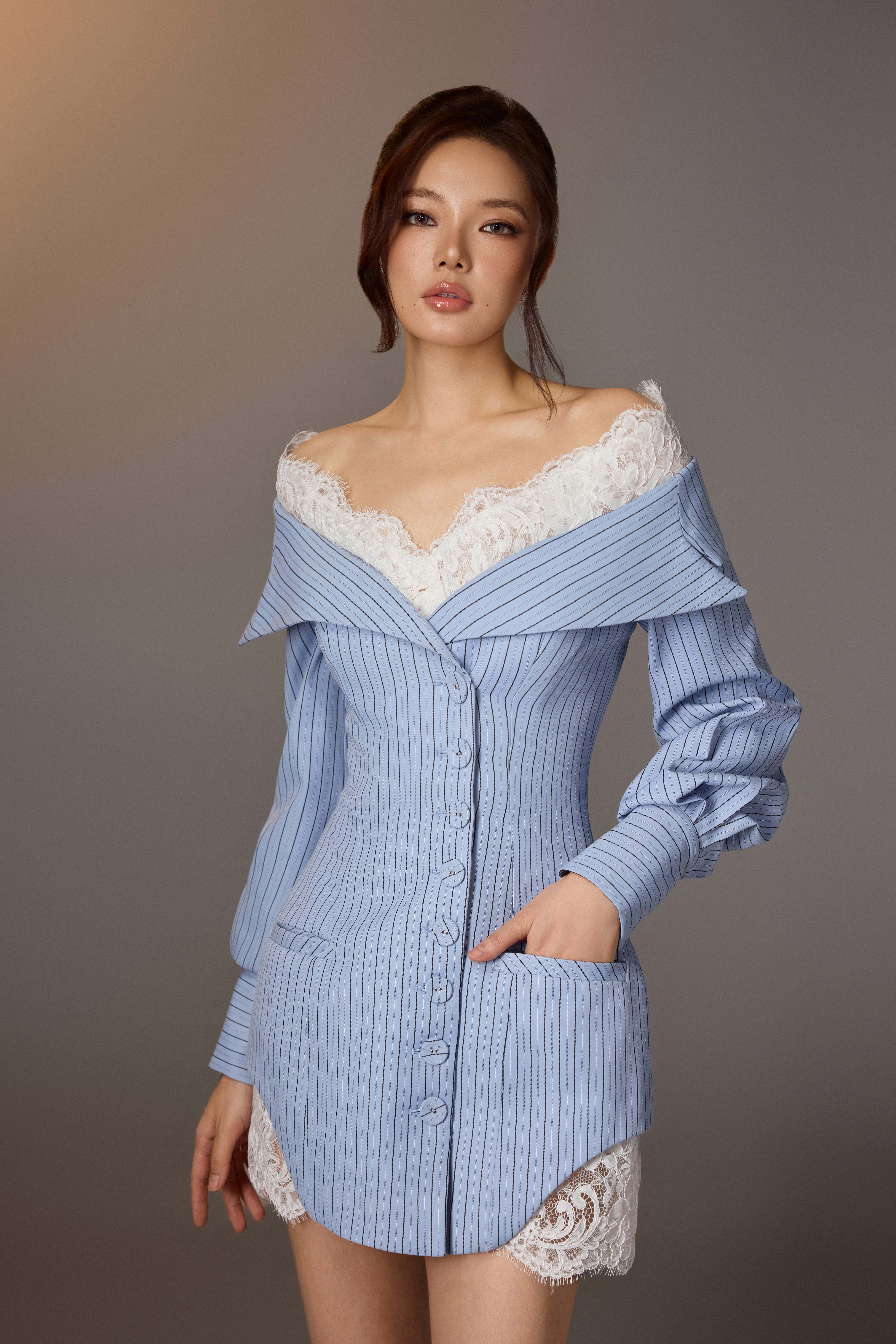 Lace Trimmed  Dress