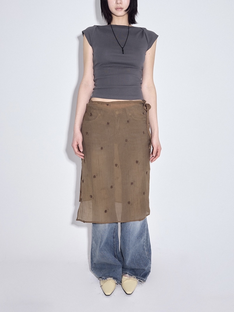 Low-Rise Distressed Bootcut Denim
