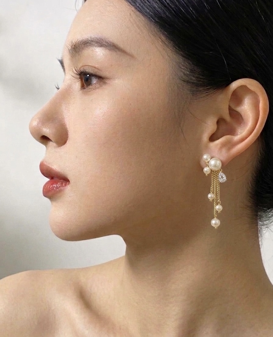 Pearls Tangling Earring