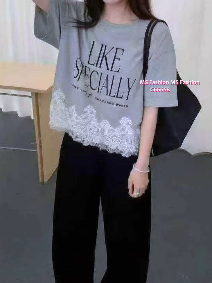 G6666 lace腳字母top