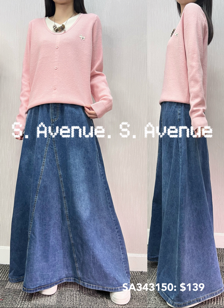 SA343150: 長袖前假鈕假兩件top