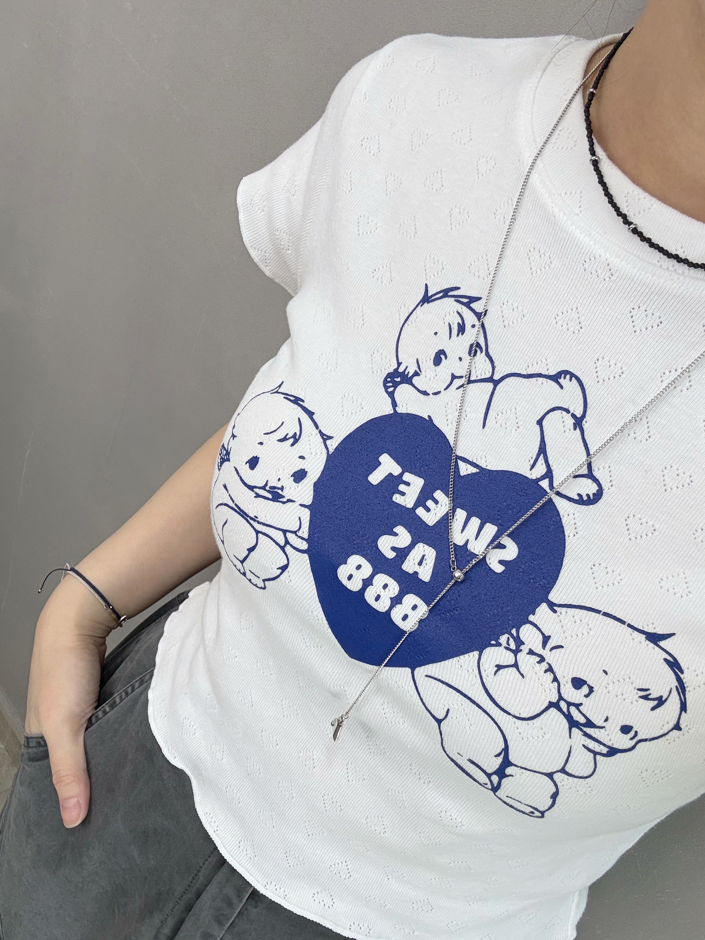 S74 通花baby Tee