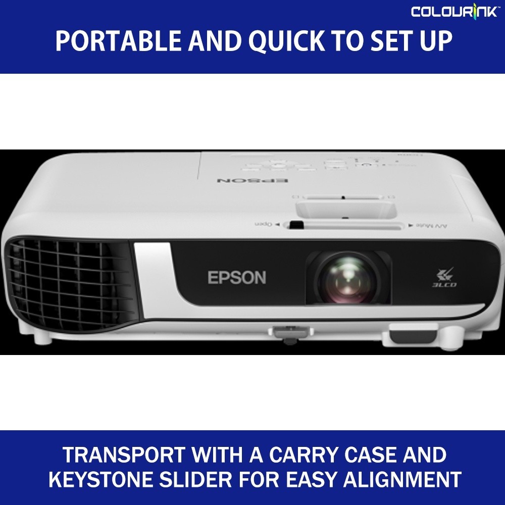 Epson EB-X52 XGA 3800 Lumens 3LCD Split Screen Optical Zoom High Brightness Wireless Business Projector Optional X06 E01