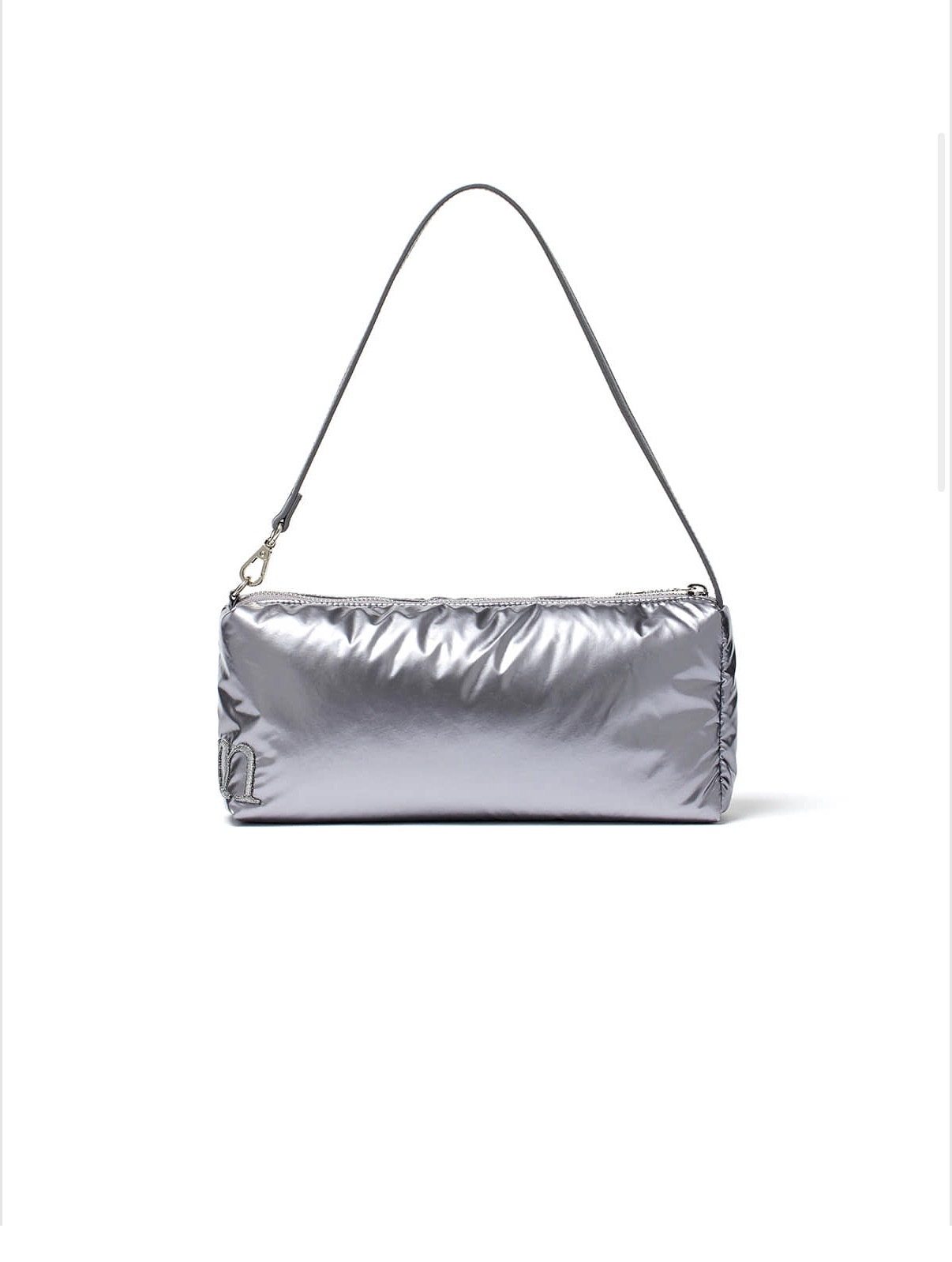 MATIN KIM特價場 GLOSSY LOGO STITCH MINI SHOULDER BAG IN SILVER