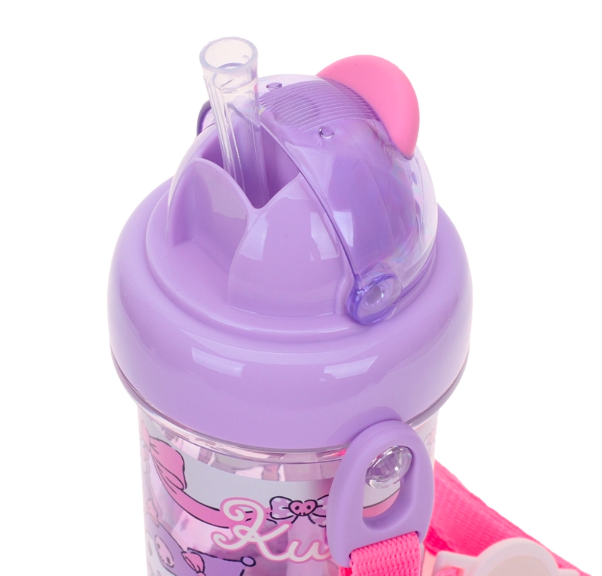 Kuromi 450ml 飲管式水樽連頸繩