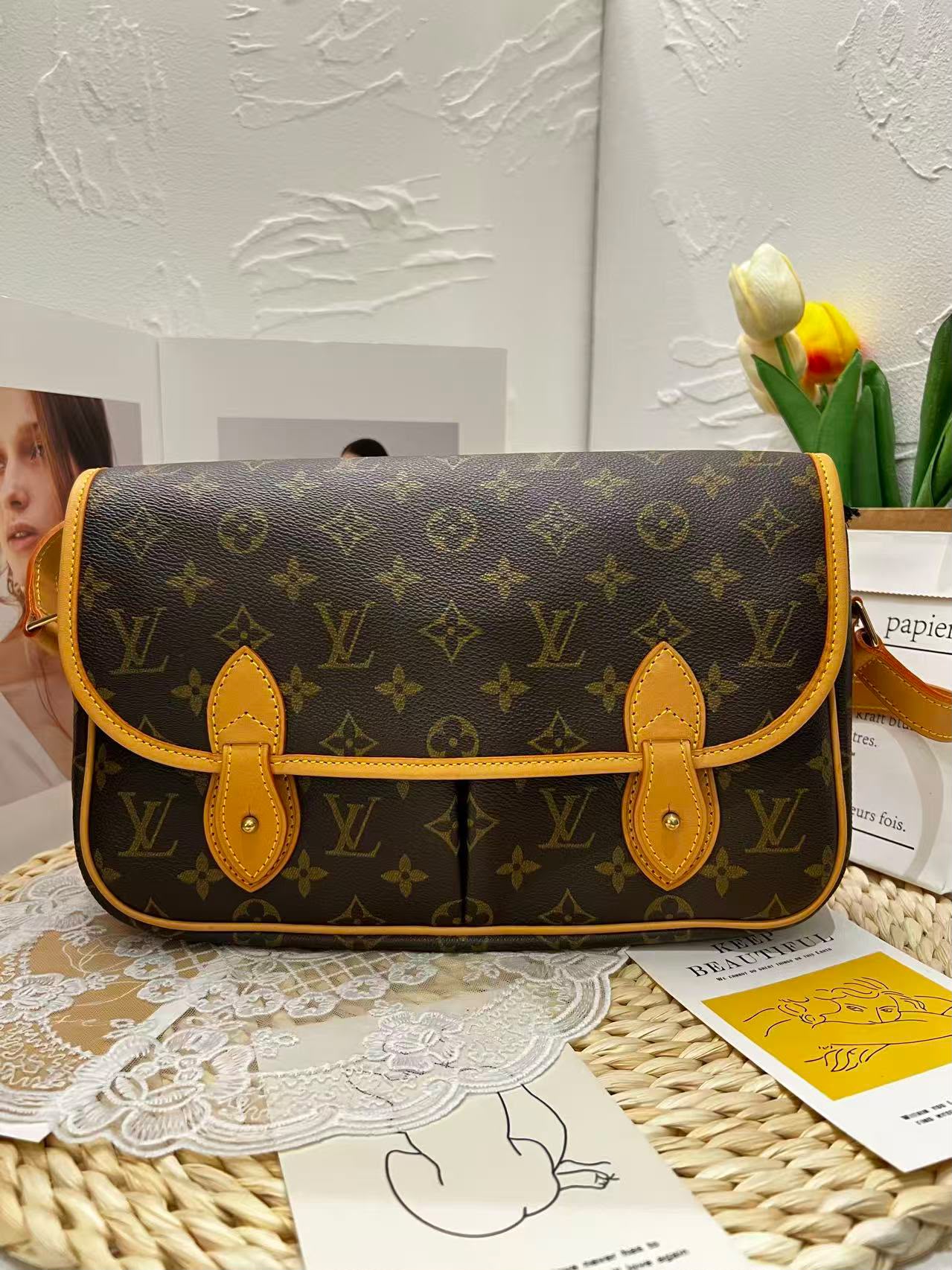 LV Monogram Satchel Messenger