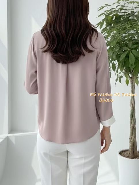 G6000 韓國🇰🇷靚料V領拼袖top