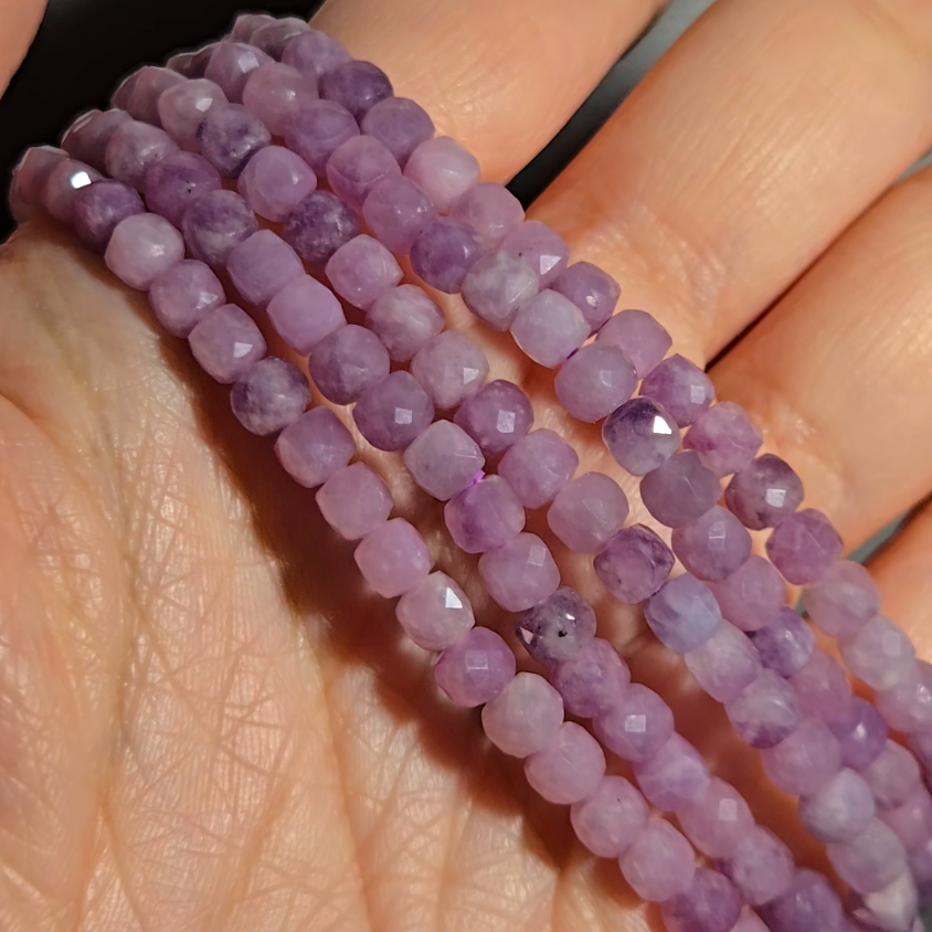 Faceted lepidolite bead bracelets - JW84