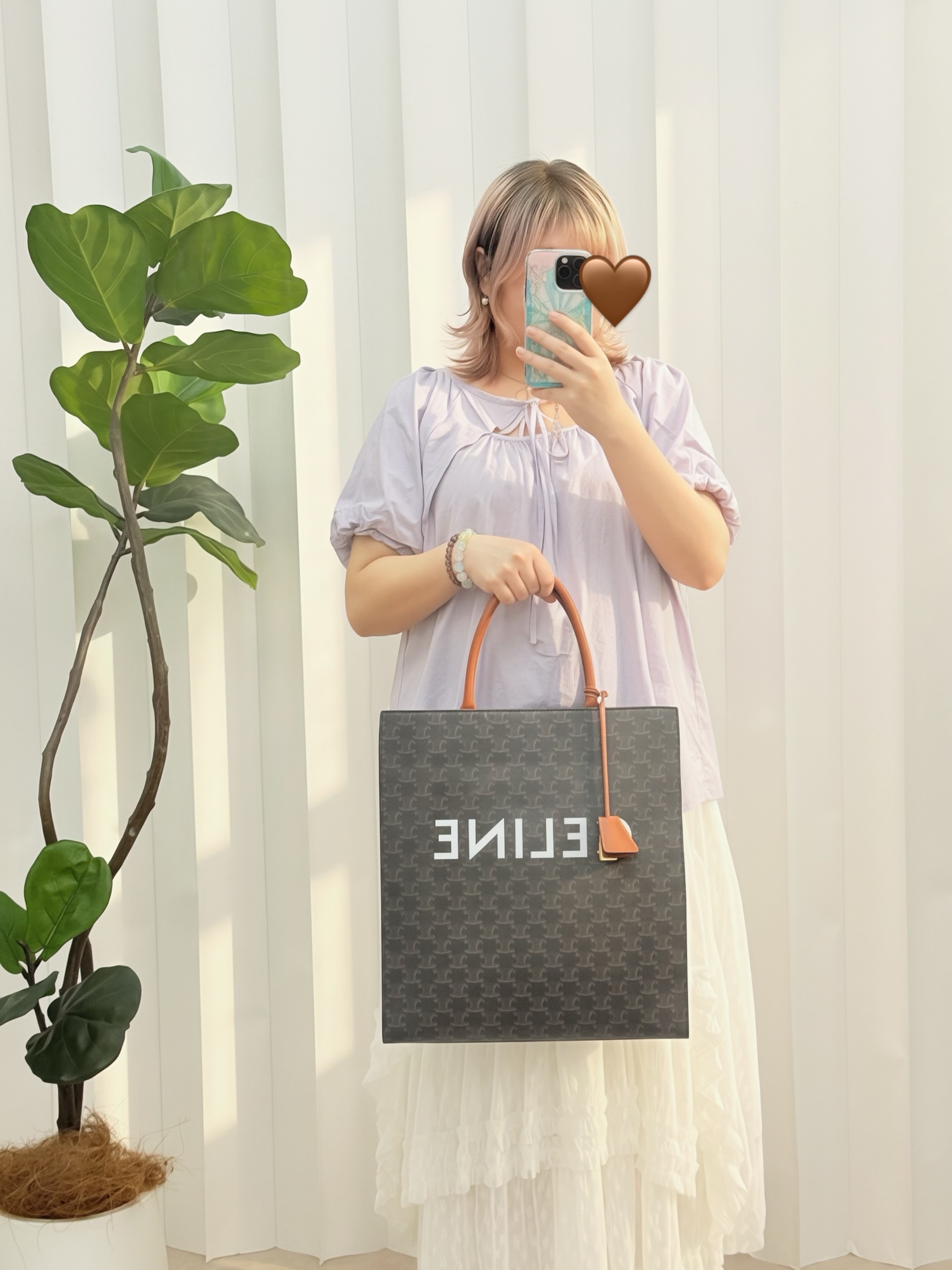 CELINE 🤍PRE OWNED 經典啡色老花 凱旋門 Large Size Tote bag🩶 with 