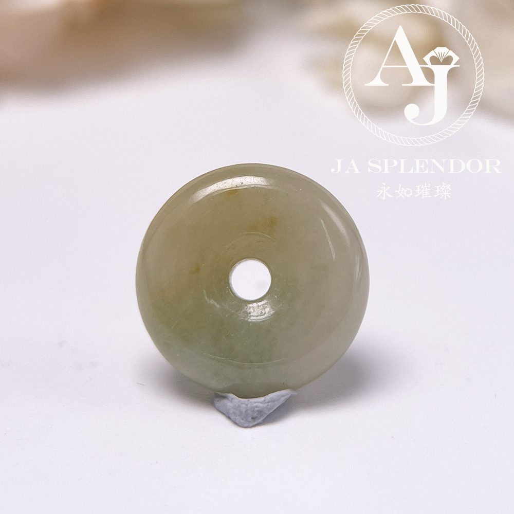 JN-493 天然翡翠A玉 秋香黃小平安扣