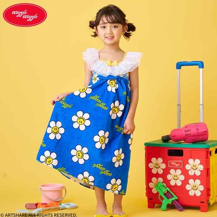 🇯🇵限時預訂 日本直送🇯🇵Wiggle Wiggle花花圖案滿印游泳浴巾裹巾
