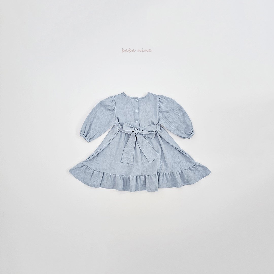 🌸預訂 韓國直送🌸🇰🇷Bebenine兩色後背蝴蝶結綁帶寬鬆長袖連身裙