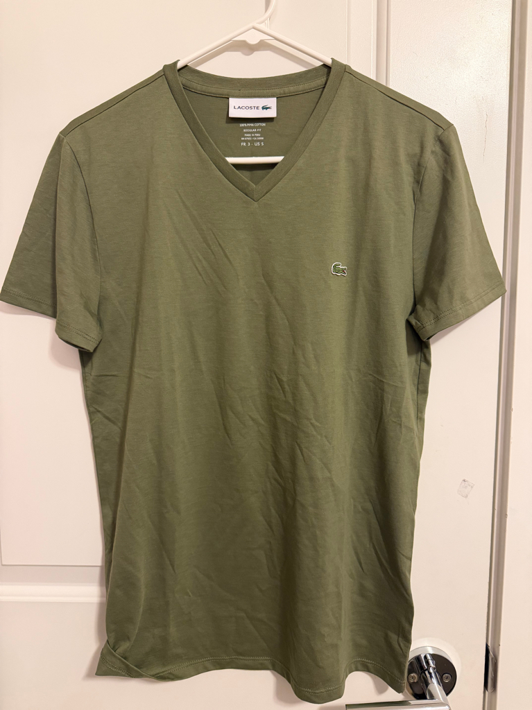 LACOSTE 中性V 領 T shirt 