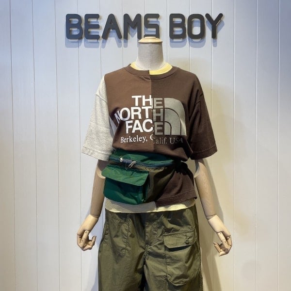 日本製THE NORTH FACE x BEAMS BOY 別注拼款tee