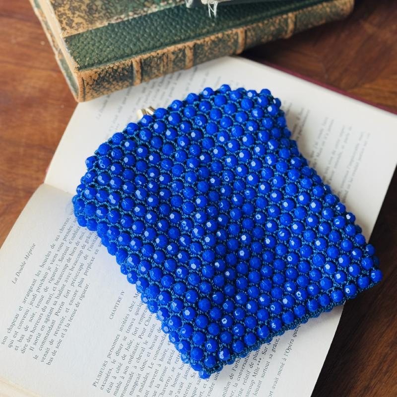 Vintage 1960s Made in Hong Kong Bead Bag - Two Way Clutch / Handbag (MT2241)