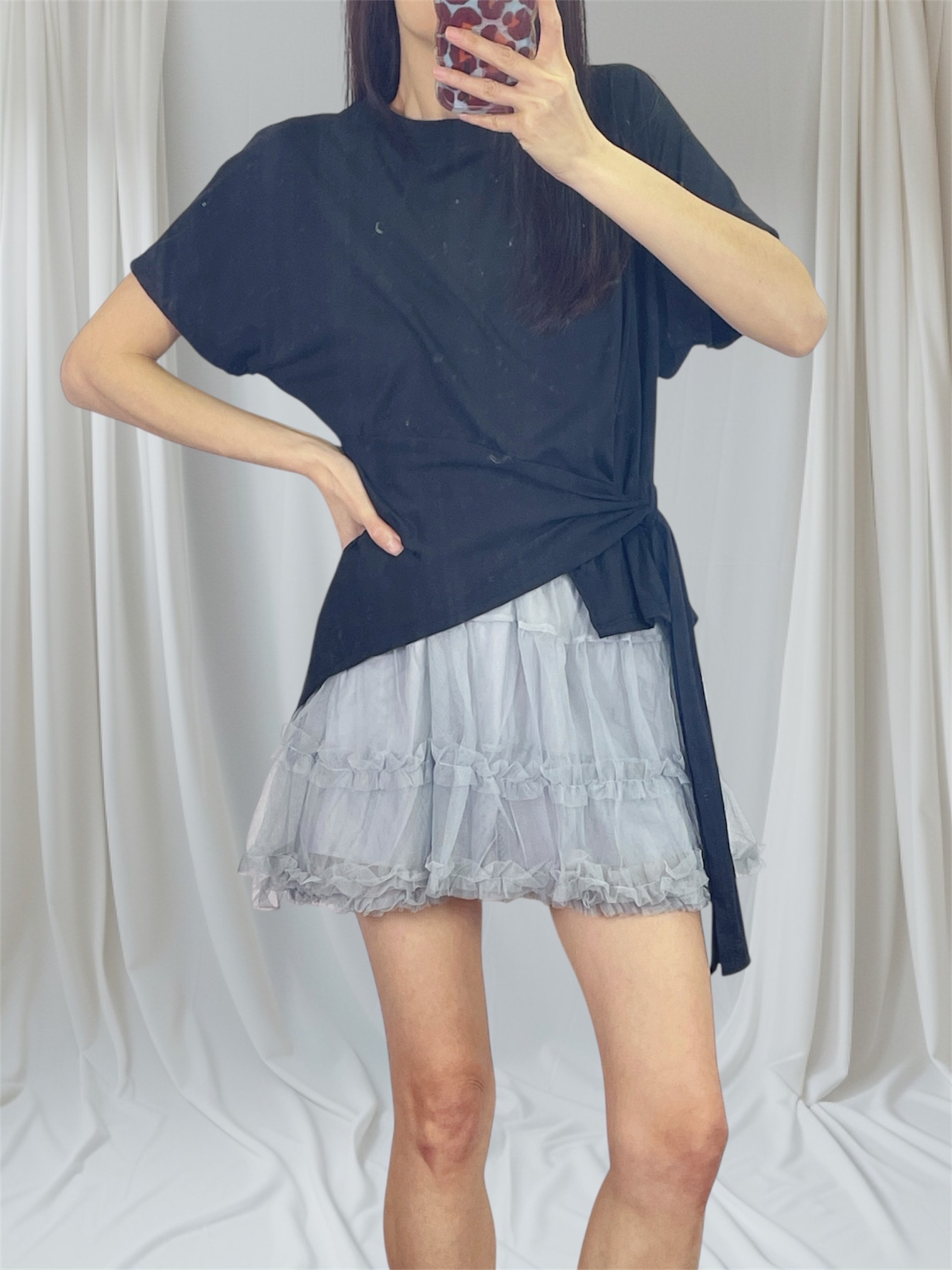 K5552 棉料衫腳穿帶短袖top