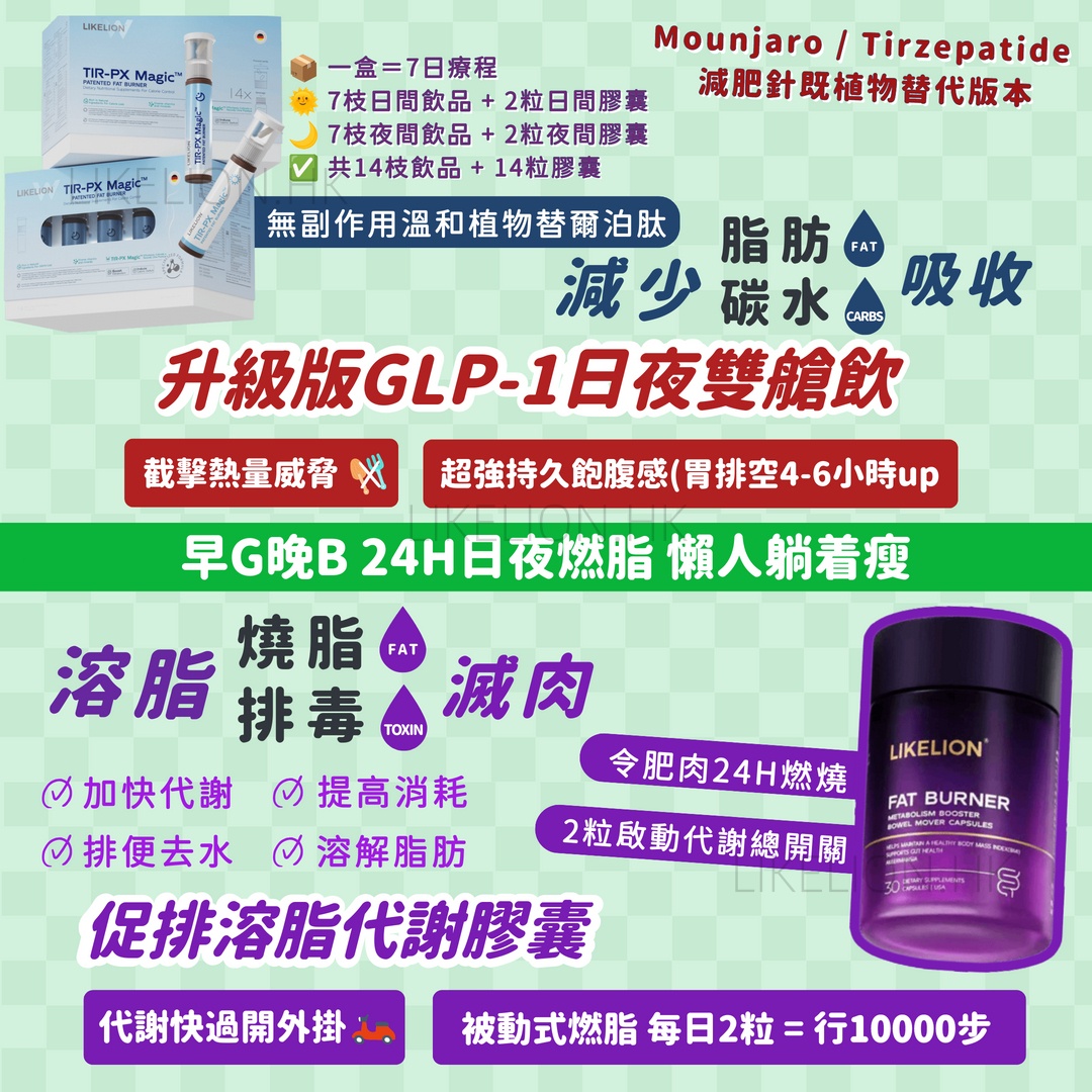 升級日夜雙艙飲+促排膠囊套餐