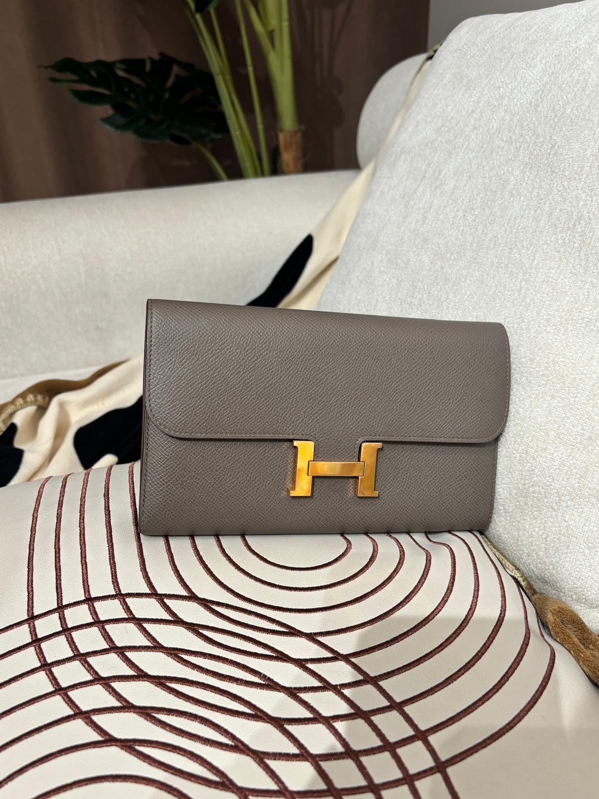 Hermes Constance Wallet Stamp C 錫器灰金扣 100%Authentic, 90%New 