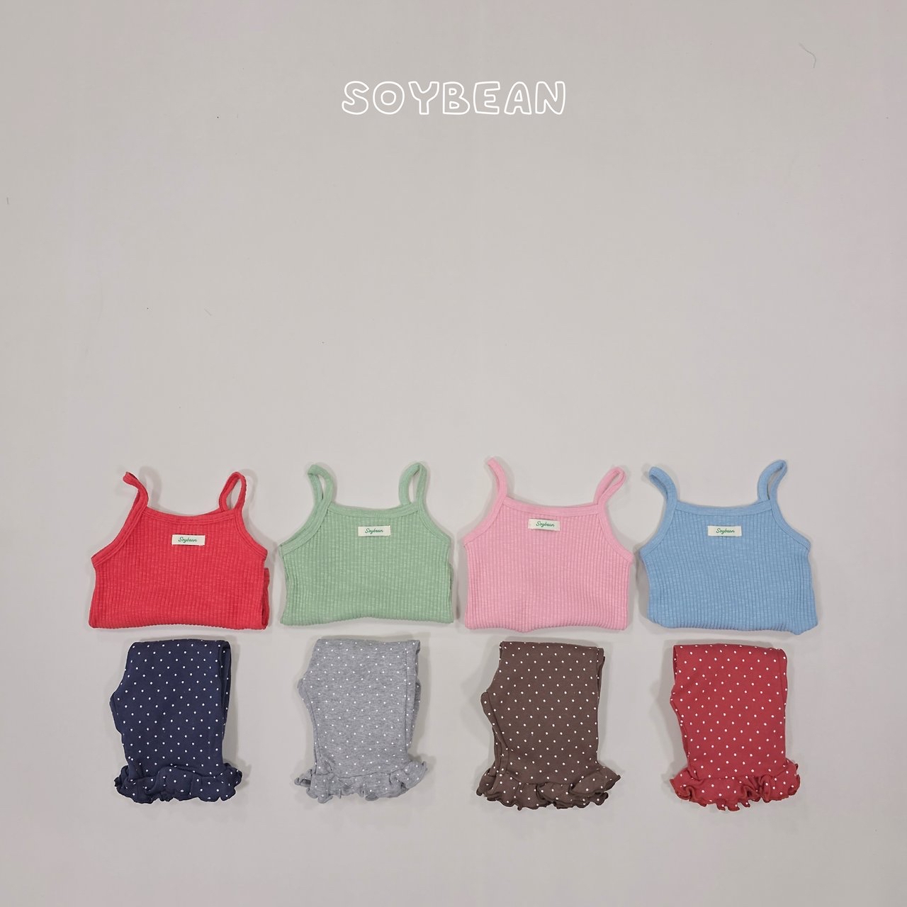 Soybean | dot pants set(Red L(100-110)