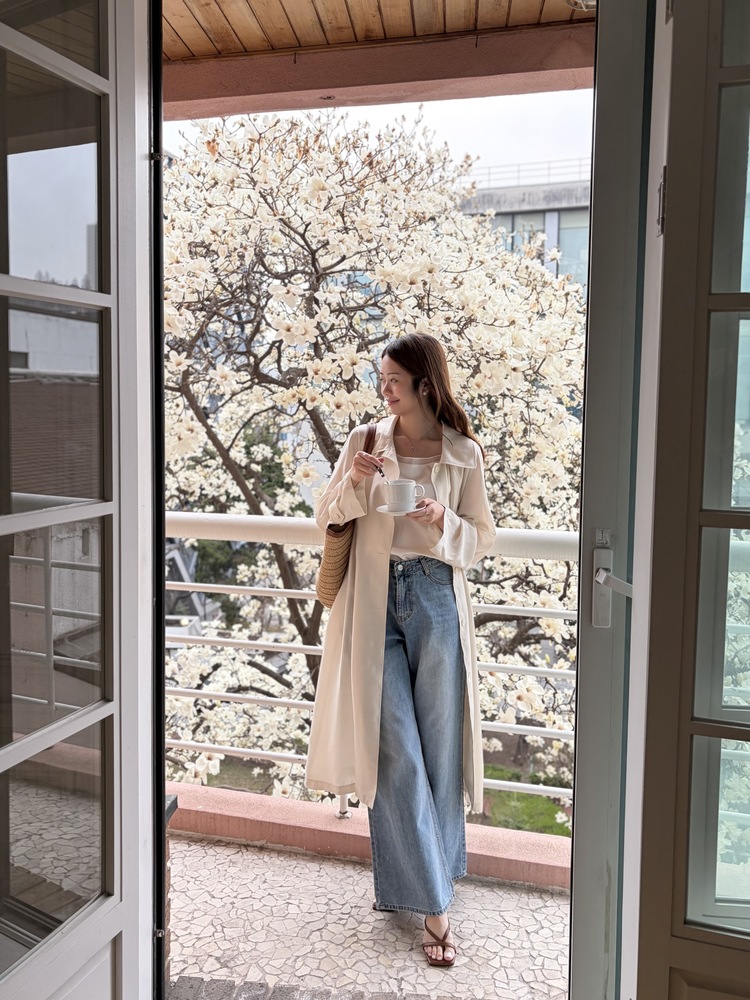 [薄!] Faded Wash Wide Leg Jeans