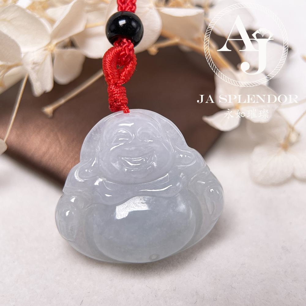 JN-1068 天然翡翠A玉 冰糯笑口常開大佛公吊墜
