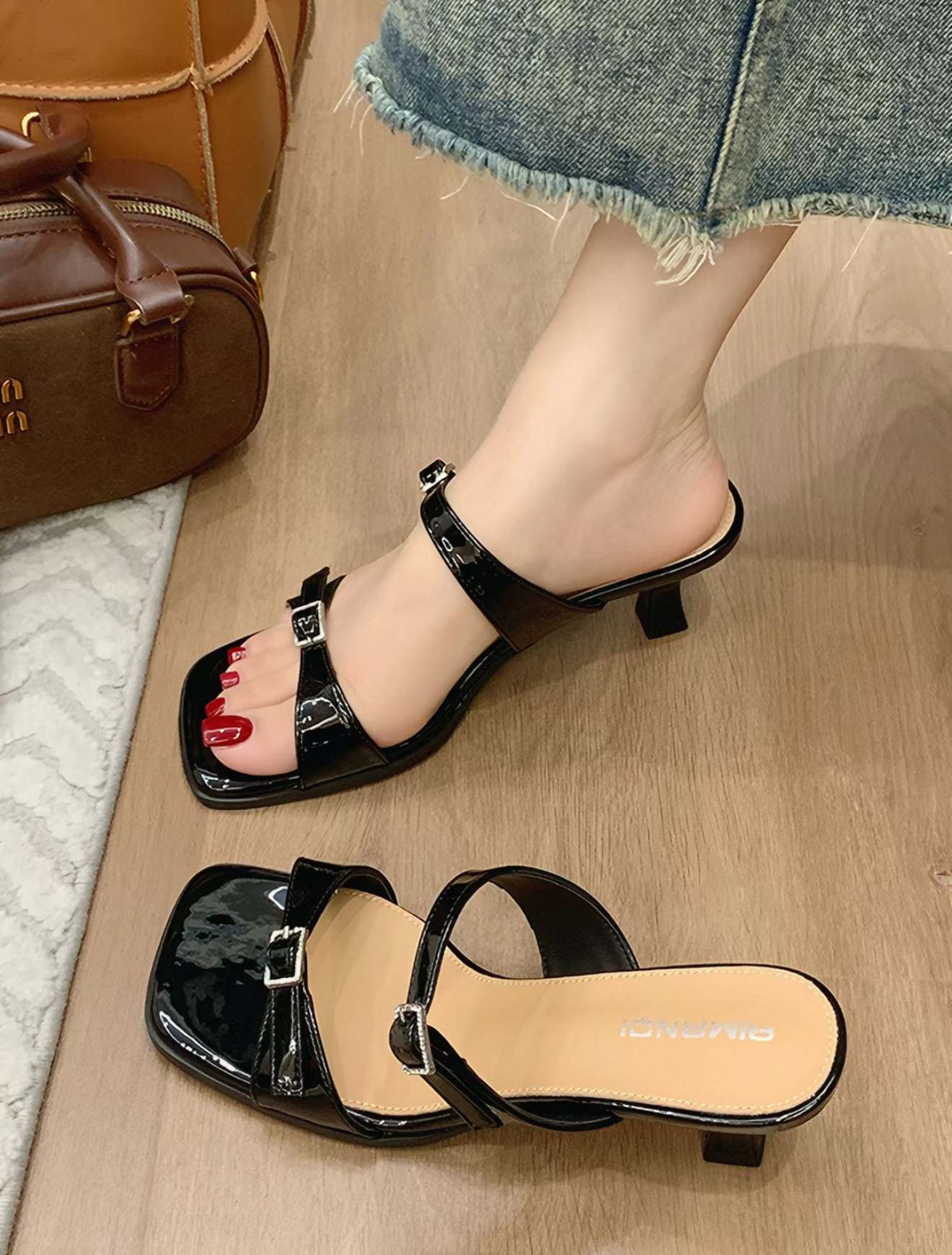 TW55 精美双带跟鞋