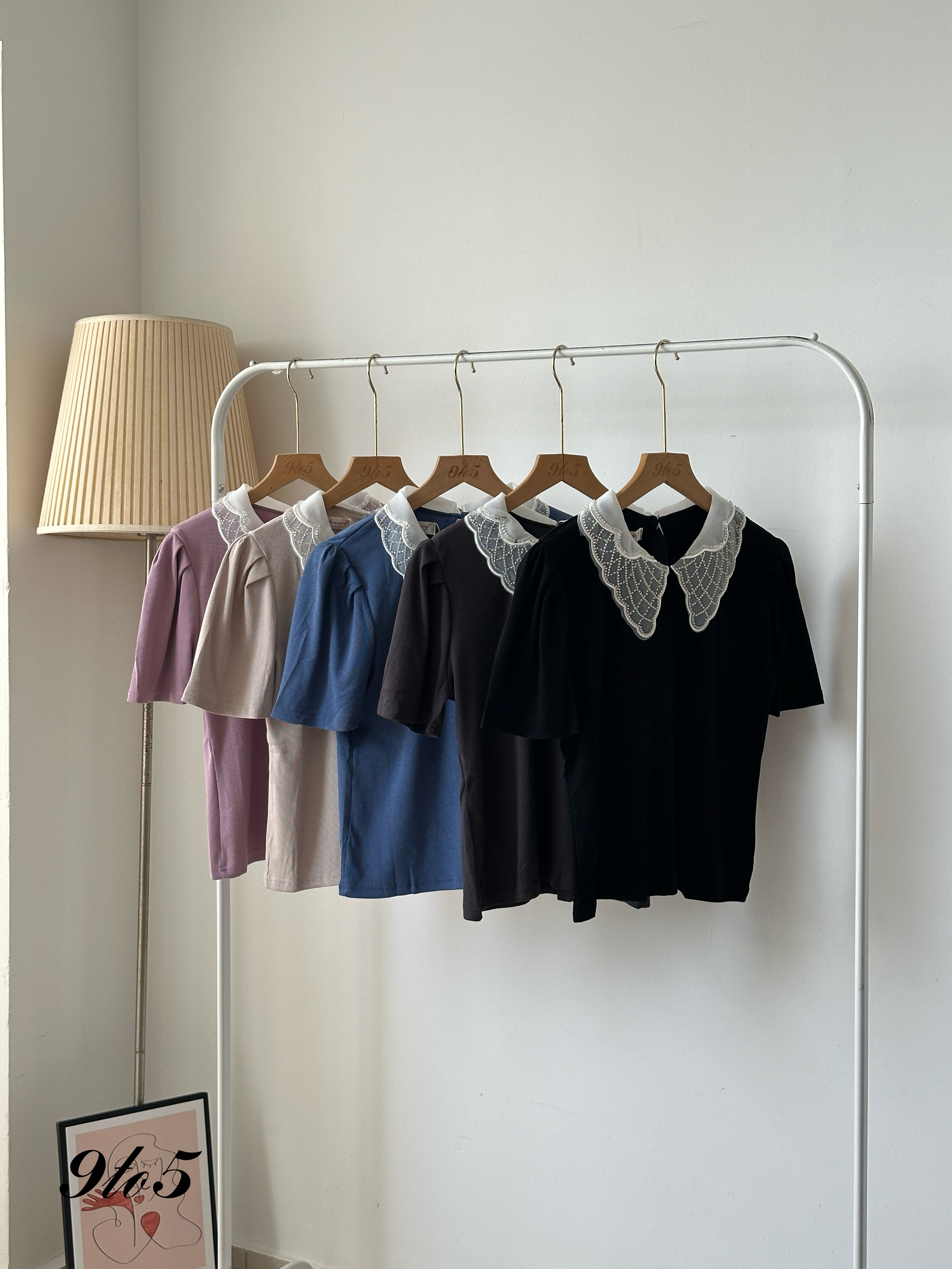 T3978 Butterfly Collar Top - 5 Colors