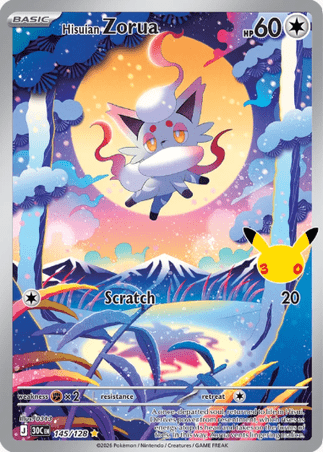 Pokemon TCG 30th Celebration - Hisuian Zorua-145/128