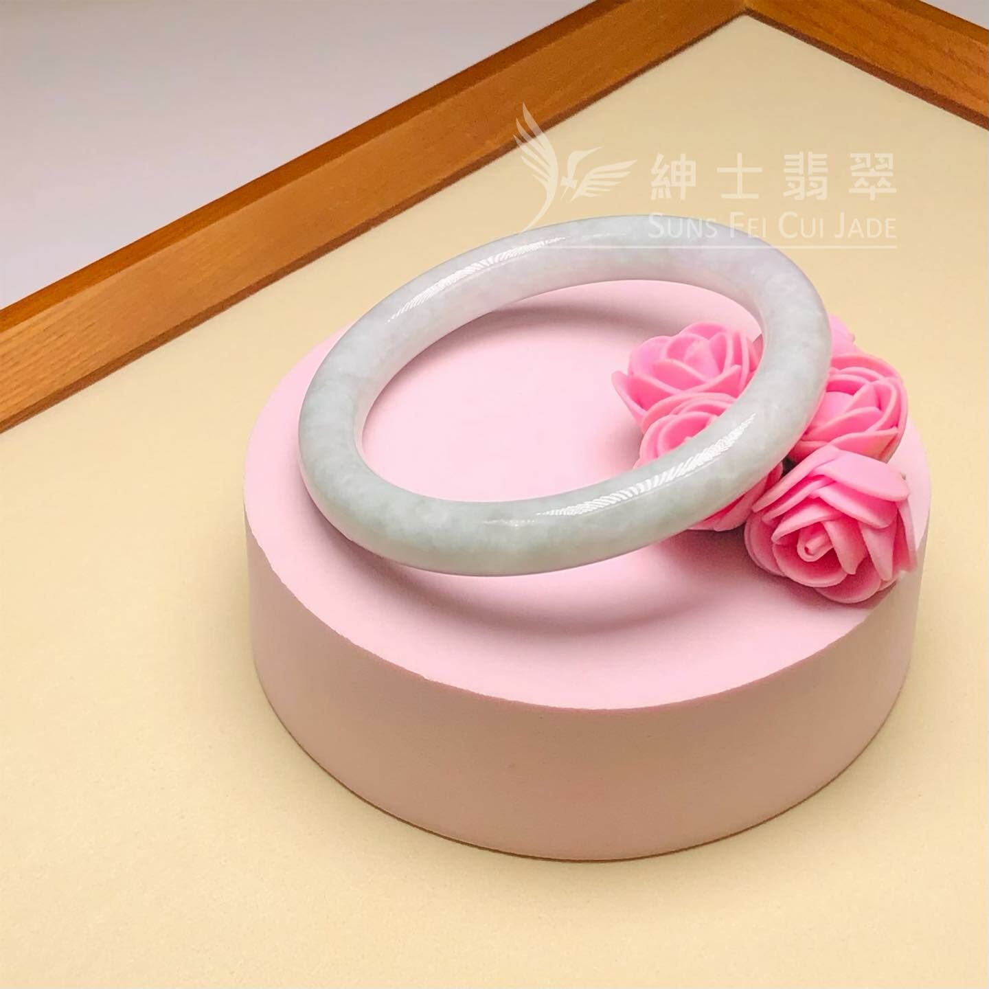 豆種淡綠圓鐲58.6mm